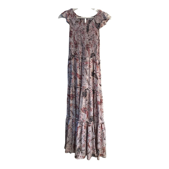 Anthropologie Dresses & Skirts - ABEL THE LABEL Tiered Maxi Dress Paisley pattern Ruffles Smocking, sz. Small